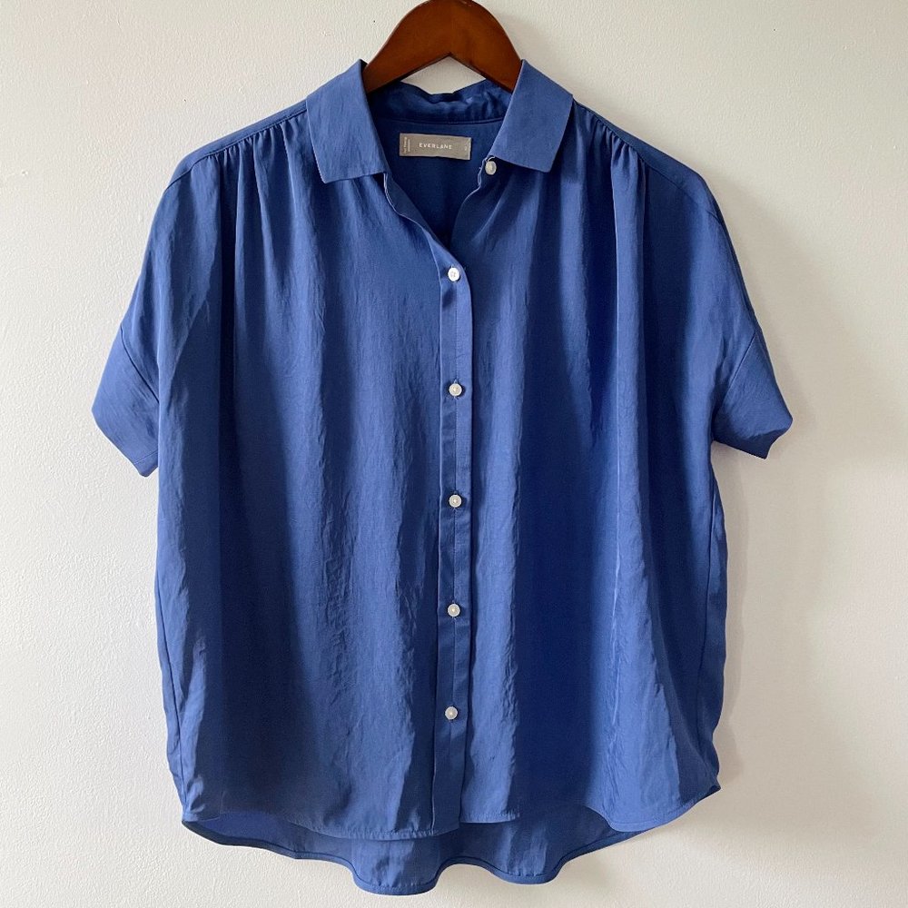 Everlane Japanese GoWeave Light Square Shirt in Steel Blue Size 2